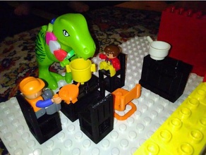 Çift ya da mobilya yuvarlağına inşaat oyuncaklar uyumlu lego 3d print model - Mito3D