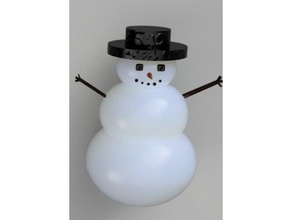 simple snow man household christmas decoration ornament easy print ikea miniatures snowman 3d print model - Mito3D