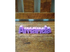 amanda sinais logotipos 3d nome nomes 3d print model - Mito3D