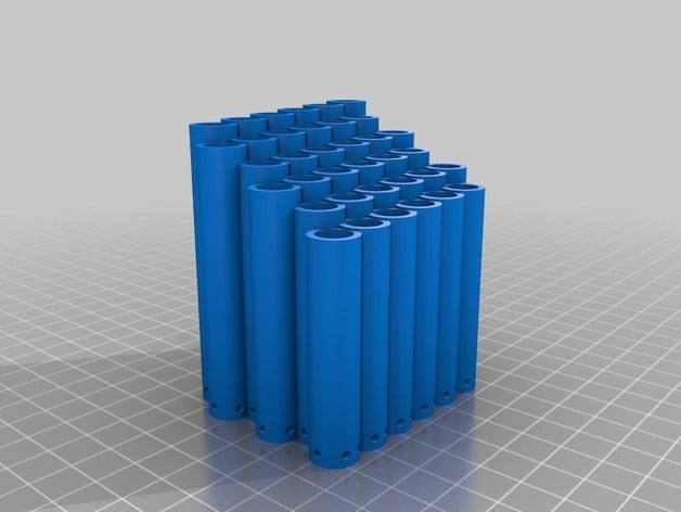 36 staggered cylinder pencil holder tool holders boxes customized 3D print model - Mito3D