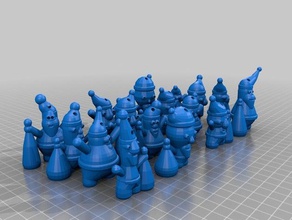 mon personnalisée du père noël 16 ensemble sculptures 3d print model - Mito3D