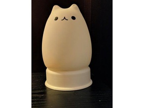 kitty silicona de noche led la lámpara pie hogar 3d print model - Mito3D