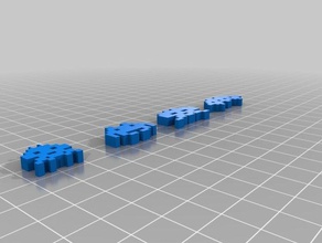 meine angepassten parametrischen 8-bit-space invader-Ornamente 2d Kunst 3d print model - Mito3D