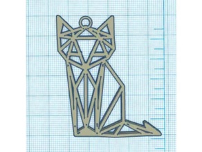 geometrik tilki renard g&eacuteom&eacutetrique takı gomtrique kolye pendentif 3d print model - Mito3D