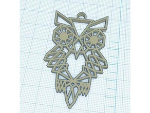 geometric owl chouette g&eacuteom&eacutetrique jewelry geometrique pendant pendentif 3d print model - Mito3D