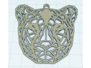 geom&eacutetric cheetah gu&eacutepard g&eacuteom&eacutetrique la joyería geométricas gepard el colgante pendantif 3d print model - Mito3D