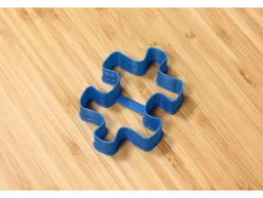 jigsaw puzzle piece cookie cutter kitchen dining cookiecutter cookies cutters kitchenware tool utensils puzzles toy toys 3d print model - Mito3D
