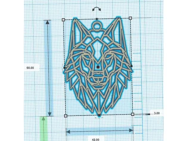 géométriques loup g&eacuteometrique bijoux geometrique pendentif 3D print model - Mito3D