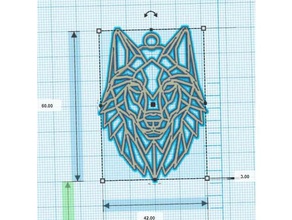 geometric wolf loup g&eacuteometrique jewelry geometrique pendant pendentif 3d print model - Mito3D