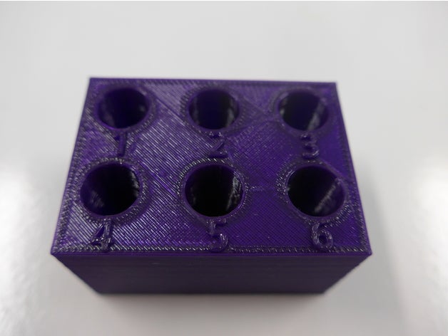 portoir 6 microtubes microtube rack learning 3D print model - Mito3D
