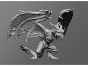 flame drake toy game accessories dd dungeons dragons enemy monster pathfinder tabletop 3d print model - Mito3D