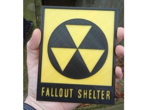 fallout shelter signe 2d art la cds défense civile spot guerre 3d print model - Mito3D