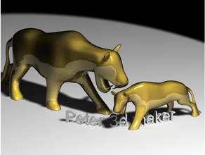 gold panther decoration animals 3d print model - Mito3D