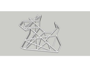 2d scottie dog geometric art 3d print model - Mito3D