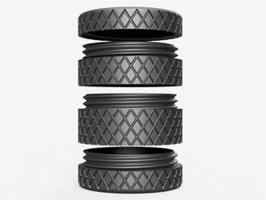 round container infinity height containers knurled storage box threaded 3d print model - Mito3D