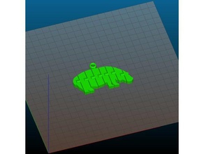 articulated hippo animals hippopotamus pendant pendantif 3d print model - Mito3D