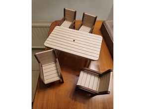 garden furniture chair table salon jardin model dollhouse doll maison jouet maquette scale toy 3d print model - Mito3D