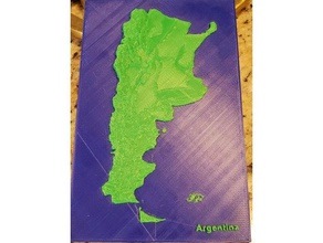 Argentinien 3d-remix Modelle islas malvinas topografische Karte 3d print model - Mito3D