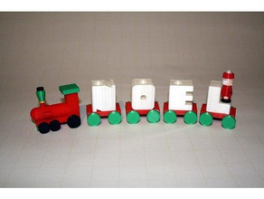 noel vacances bougie train décor les fêtes de noël locomotive santa 3d print model - Mito3D