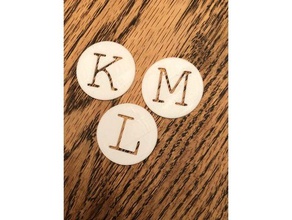 monogram alphabet coins badges 3d print model - Mito3D