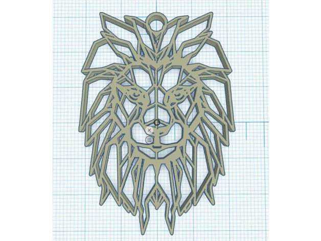 geometrik aslan g&eacuteom&eacutetrique takı geometrique kolye pendentif 3D print model - Mito3D