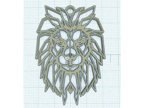 geométricas leão g&eacuteom&eacutetrique jóias geometrique pingente pendentif 3d print model - Mito3D