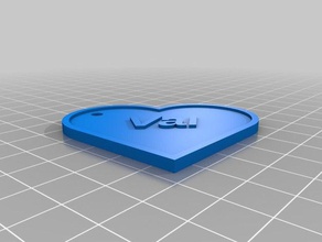 myheart val tag decor customized 3d print model - Mito3D