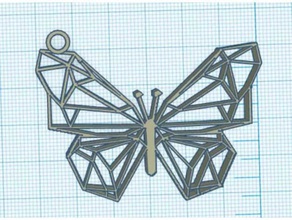 geométrica de la mariposa papillon geometrique joyería pendiente casa independiente 3d print model - Mito3D