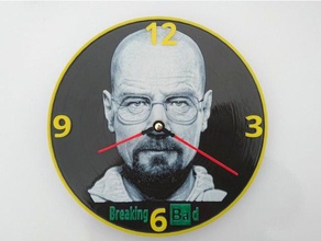 reloj breaking bad 3d art 3dlito clock pared walter white 3d print model - Mito3D