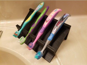 inverted draining toothbrush holder bathroom organizer sink 3d print model - Mito3D