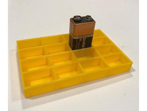 9 volt battery tray office holder cubby organizer 3d print model - Mito3D