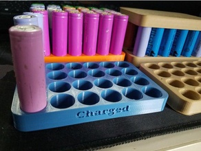 18650 de la batería compartimiento almacenamiento titular pack 24 electrónica Batería caso 3d print model - Mito3D