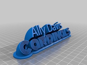 my customized sweeping name plate 2 lines fonts remix 3d print model - Mito3D