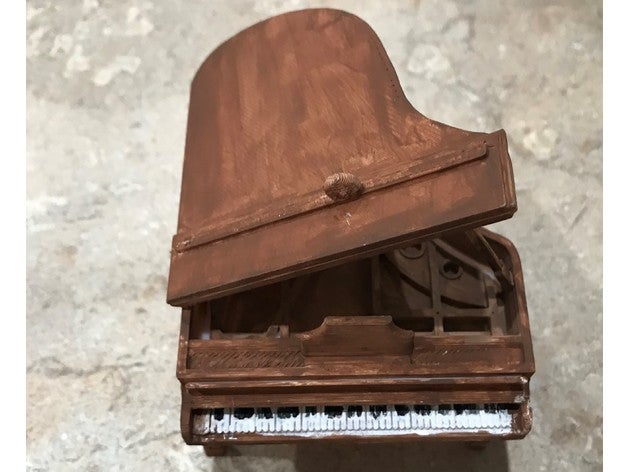 pianoforte a coda ornamento mobilia di modello paino piano 3D print model - Mito3D