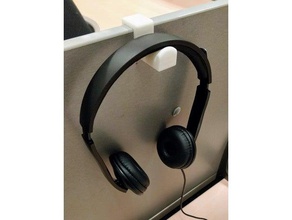 desk headphone holder office divider headphones hanger hook stand organization separator 3d print model - Mito3D