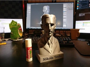 tesla busto pequeño anotado plinto las esculturas nikola nsfw 3d print model - Mito3D