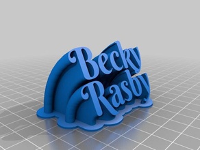 becky 2-nom de la ligne plaque bureau personnalisé 3d print model - Mito3D