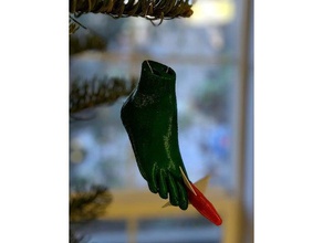 misil-dedo del pie las esculturas de navidad adorno el muérdago 3d print model - Mito3D