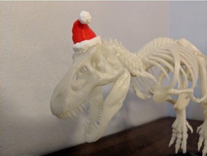 t-rex santa şapka heykeller trex trexremix 3d print model - Mito3D