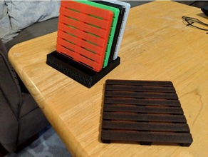 pallet coaster gift set household 3d print model - Mito3D