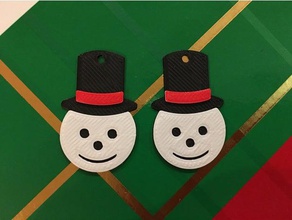 snowman earrings 1 christmas holiday xmas 3d print model - Mito3D
