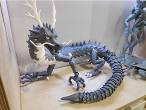 dual extrusion oriental dragon creatures articulated 3d print model - Mito3D