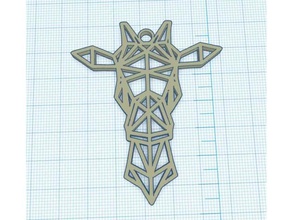 giraffe geometric girafe geometrique jewelry pendant pendentif 3d print model - Mito3D