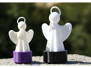 lid angel tea light decor 3d print model - Mito3D