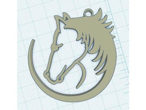 Medaillon Pferd m&eacutedallio cheval Schmuck medaillon 3d print model - Mito3D