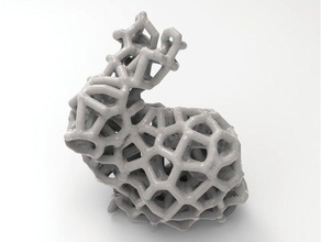 de voronoi-filaire lapin art générative sauterelle 3d print model - Mito3D