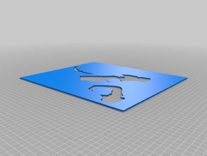 deus da guerra sillhouete estêncil 2d arte 3d print model - Mito3D