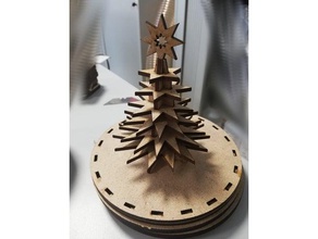 christmas tree 2d art decorations laser lasercut lasercutter cut cutter xmas 3d print model - Mito3D