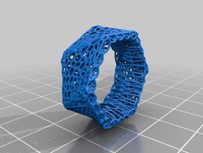 alien hexagon ring rings 3d print model - Mito3D
