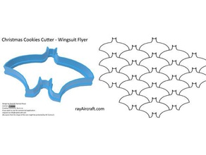 wingsuit-flyer christmas cookies cutter Küche Essen batman batman-symbol comics cookie Kochen gutzeli parkettierung ray ray-Flugzeuge tessellation 3d print model - Mito3D